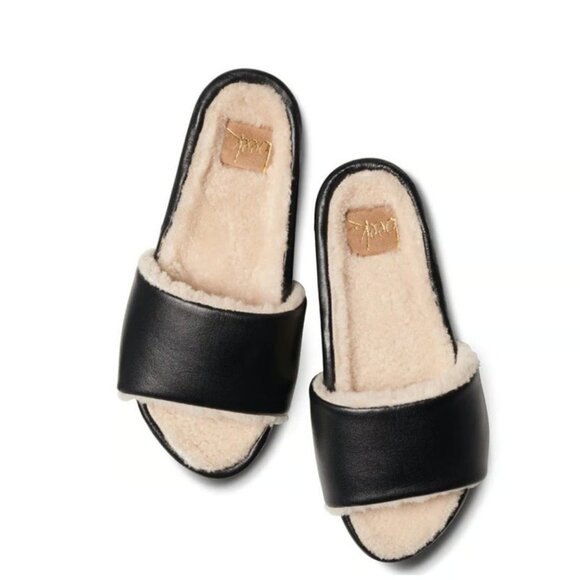 NEW BEEK Made In Mexico Leather Gallito Shearling Slide  women Sandals 925 7t3 - Picture 3 of 7